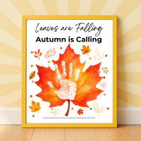 Leaves Are Falling, Autumn Is Calling Handprint Craft | Fall Handprint Printable | Preschool Autumn Keepsake | Kindergarten Fall Activity