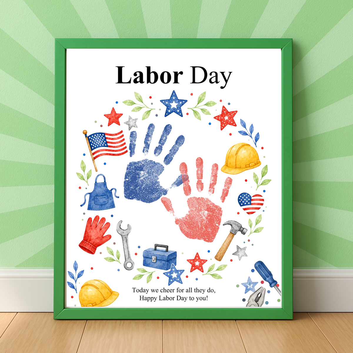 Labor Day Handprint Craft | Printable Labor Day Keepsake Activity for Preschool & Kindergarten