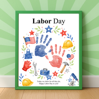 Labor Day Handprint Craft | Printable Labor Day Keepsake Activity for Preschool & Kindergarten