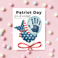 Patriot Day Balloons Handprint Craft for Kids | September 11th Preschool 9/11 Remembrance Activity & Keepsake