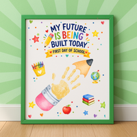 My Future Is Being Built Today Handprint Craft Printable | First Day of School Pencil Keepsake | Preschool & Kindergarten PDF