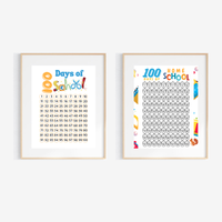 100 Days of School Printable Activities | 100 Chart & Color by Number Classroom Worksheets for Kids