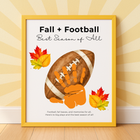 Fall Football Handprint Craft Printable | Fall + Football Best Season of All | Football Keepsake for Kids | Preschool & Classroom Activity