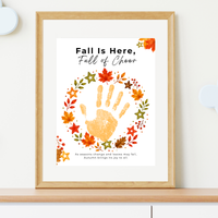 Fall Is Here, Full of Cheer Handprint Craft | Fall Wreath Keepsake | Autumn Printable for Kids
