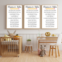 Christian Classroom Rules Printable Poster Set | Bible Classroom Decor | Christian School Rules | Sunday School Wall Art | Homeschool Classroom Poster
