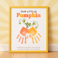 Pumpkin Handprint & Footprint Craft Printable | Our Little Pumpkin Keepsake | Fall Baby Handprint Craft | Preschool Autumn Activity | Digital Download