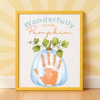 Blue Pumpkin Handprint Craft Printable | Wonderfully Made Pumpkin Keepsake | Fall Handprint Activity for Kids | Preschool Autumn Craft | Digital Download