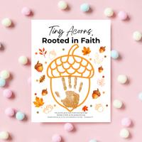 Christian Fall Acorn Fingerprint Craft for Kids | Tiny Acorns Rooted in Faith Bible Fine Motor Activity