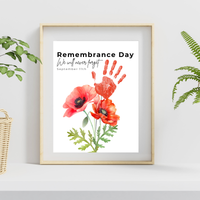 Remembrance Day Handprint Craft for Kids | September 11 Poppy Printable Keepsake | We Will Never Forget