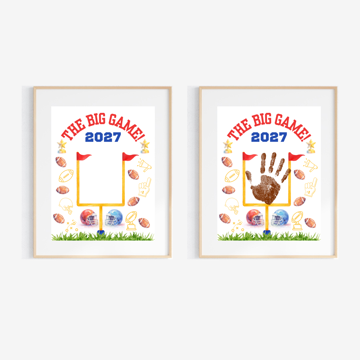 Super Bowl 2027 Handprint Craft for Kids | The Big Game Football Printable | Preschool Sports Keepsake