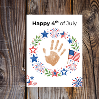 4th of July Handprint Wreath Craft for Kids | Patriotic Preschool & Kindergarten Activity | Independence Day Printable