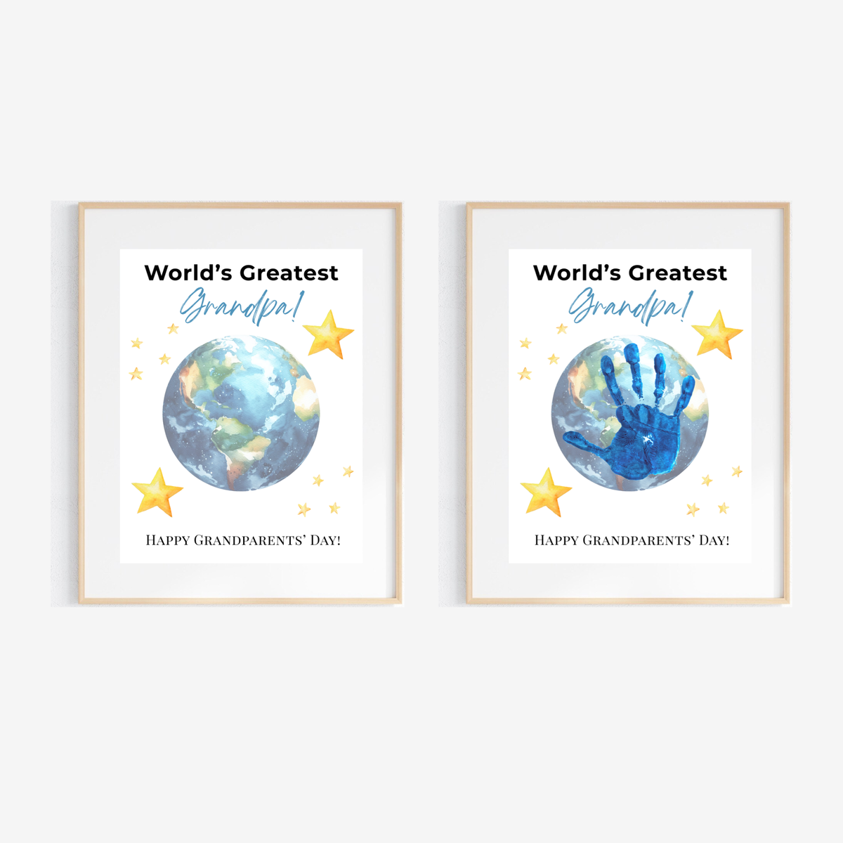 World’s Greatest Grandpa Handprint Craft | Grandparents Day Printable Keepsake for Kids