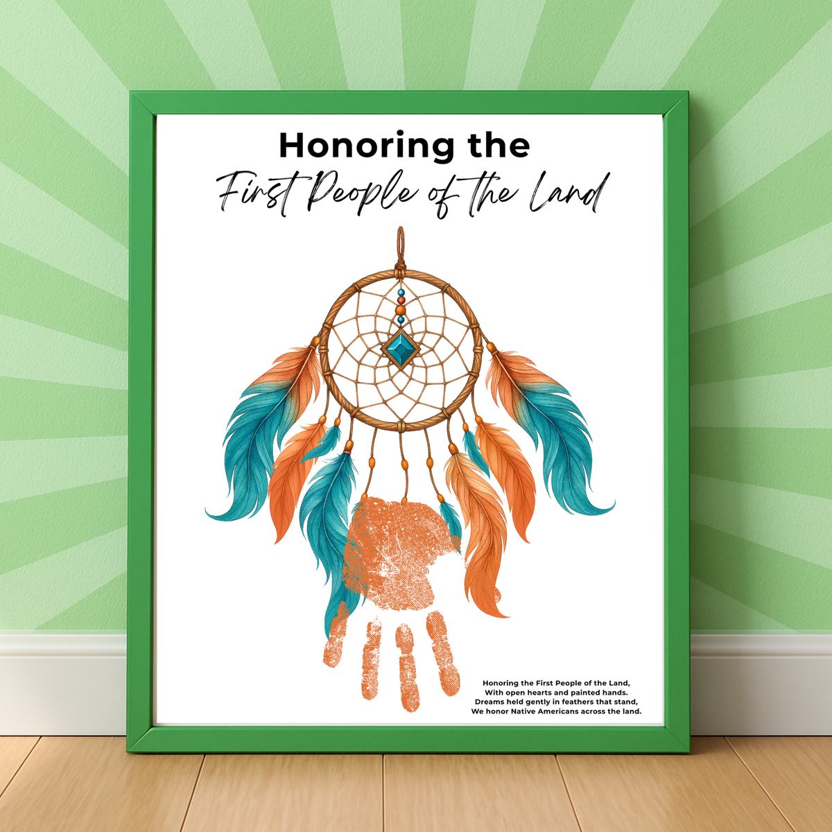 Honoring the First People of the Land Dreamcatcher Handprint Craft | Native American Heritage Month Printable