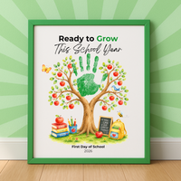 Ready to Grow This School Year Handprint Craft Printable, First Day of School Keepsake, Apple Tree Handprint Activity, Preschool Kindergarten PDF