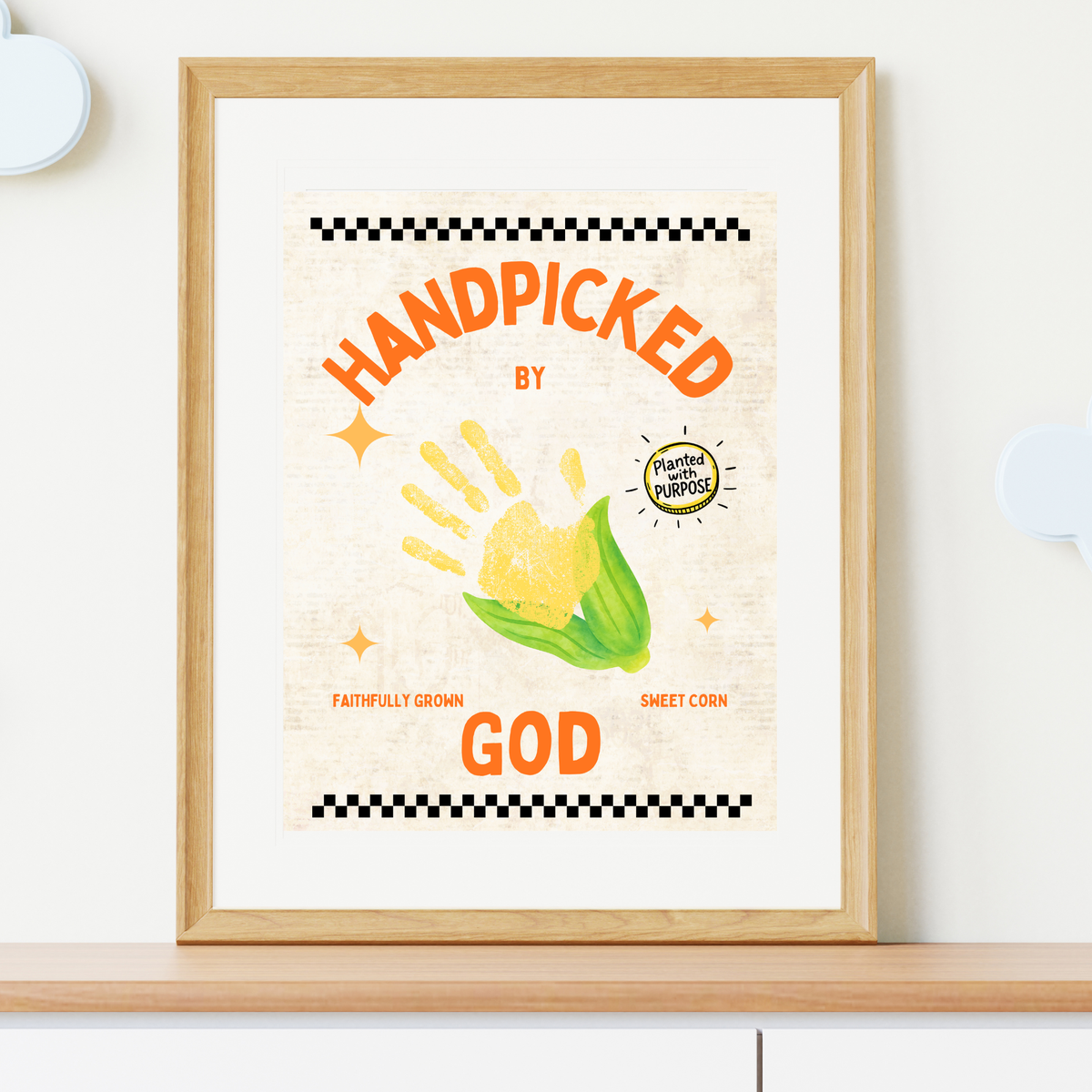 Handpicked by God Corn Handprint Craft | Christian Thanksgiving Printable | Preschool Fall Keepsake