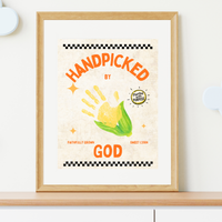 Handpicked by God Corn Handprint Craft | Christian Thanksgiving Printable | Preschool Fall Keepsake