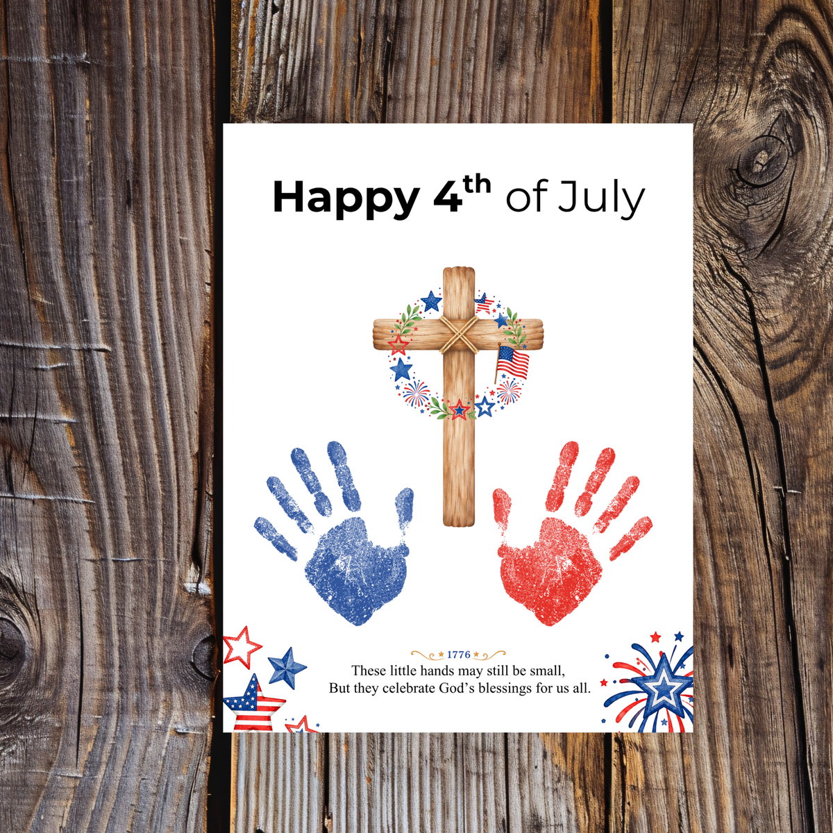 Christian 4th of July Handprint Craft for Kids | Patriotic Preschool & Kindergarten Activity | Faith-Based Printable
