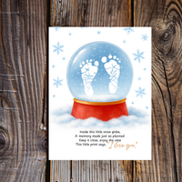 Snow Globe Handprint & Footprint Craft | Winter Keepsake Printable | Preschool Handprint Activity | Baby Footprint Memory Craft