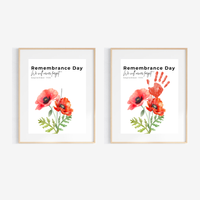 Remembrance Day Handprint Craft for Kids | September 11 Poppy Printable Keepsake | We Will Never Forget