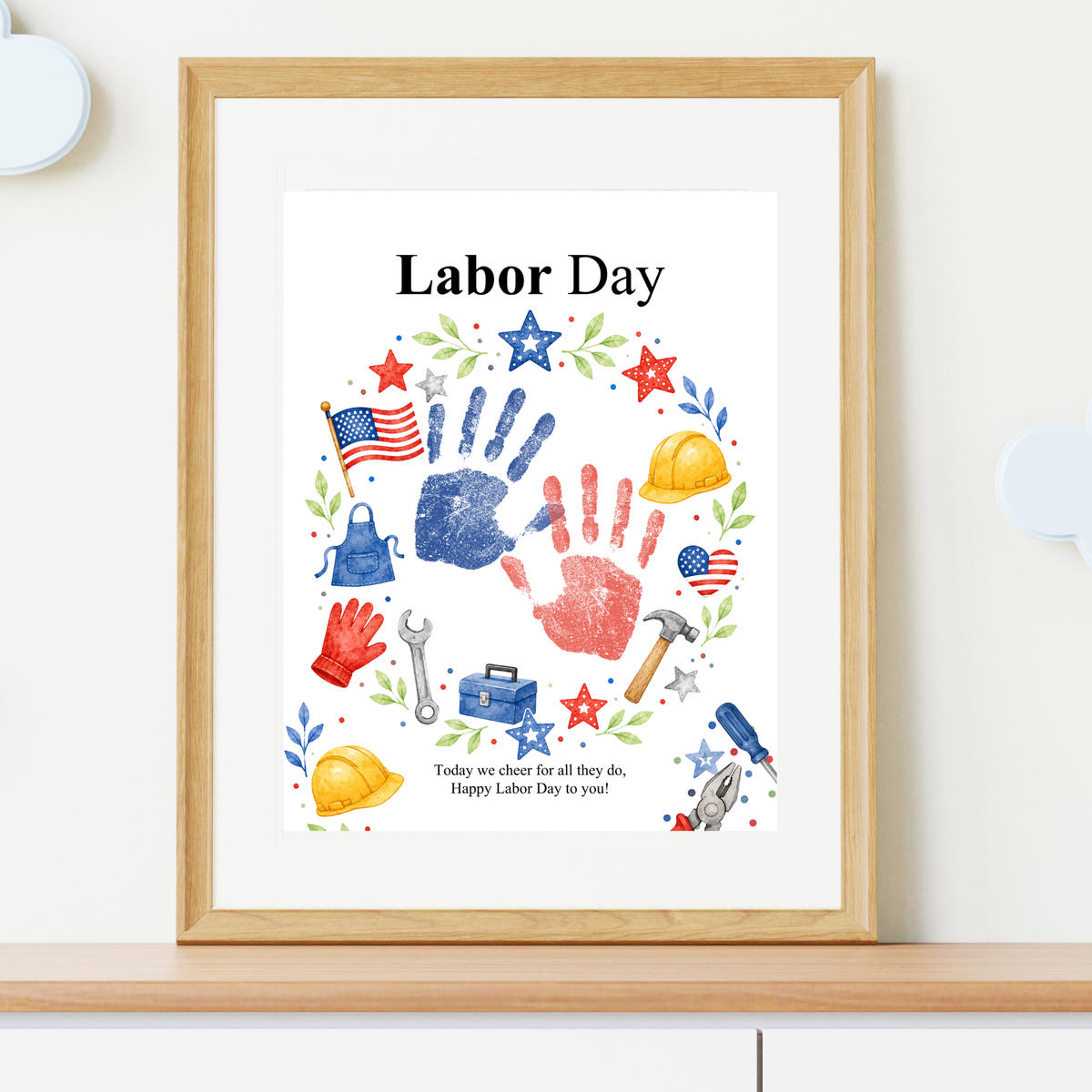 Labor Day Handprint Craft | Printable Labor Day Keepsake Activity for Preschool & Kindergarten