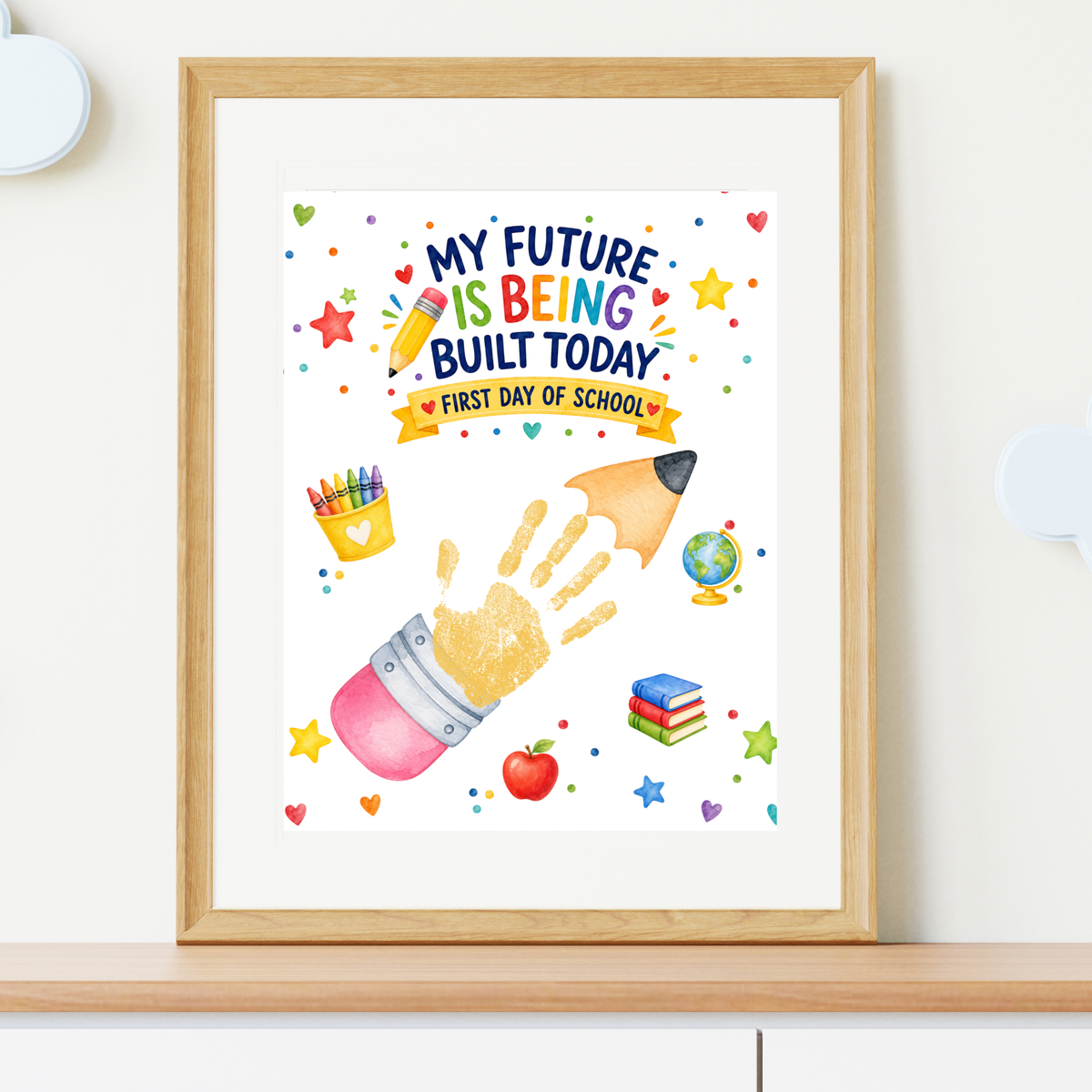 My Future Is Being Built Today Handprint Craft Printable | First Day of School Pencil Keepsake | Preschool & Kindergarten PDF