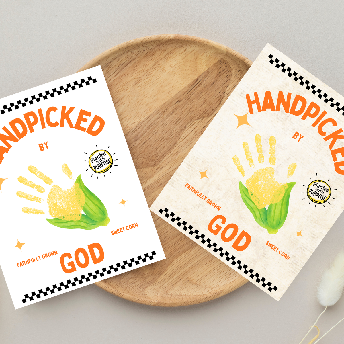 Handpicked by God Corn Handprint Craft | Christian Thanksgiving Printable | Preschool Fall Keepsake