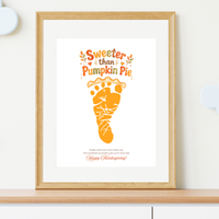 Pumpkin Pie Footprint Craft Printable, Sweeter Than Pumpkin Pie Keepsake, Baby Footprint Art, Thanksgiving Craft for Kids, Fall Printable PDF