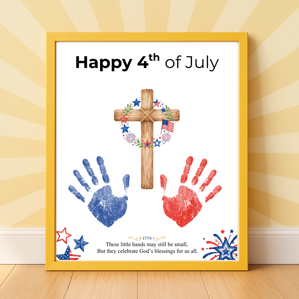 Christian 4th of July Handprint Craft for Kids | Patriotic Preschool & Kindergarten Activity | Faith-Based Printable