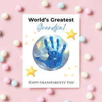 World’s Greatest Grandpa Handprint Craft | Grandparents Day Printable Keepsake for Kids
