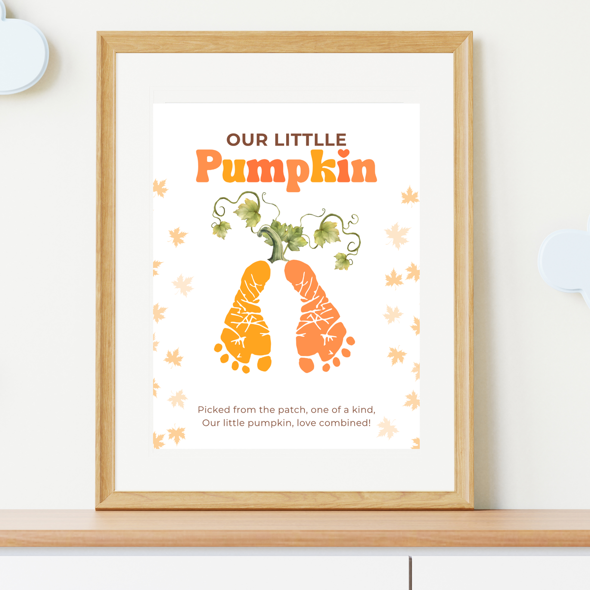 Pumpkin Handprint & Footprint Craft Printable | Our Little Pumpkin Keepsake | Fall Baby Handprint Craft | Preschool Autumn Activity | Digital Download