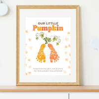 Pumpkin Handprint & Footprint Craft Printable | Our Little Pumpkin Keepsake | Fall Baby Handprint Craft | Preschool Autumn Activity | Digital Download