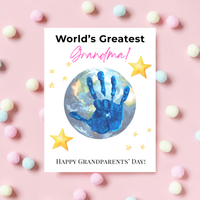 World’s Greatest Grandma Handprint Craft | Grandparents Day Printable Keepsake for Kids