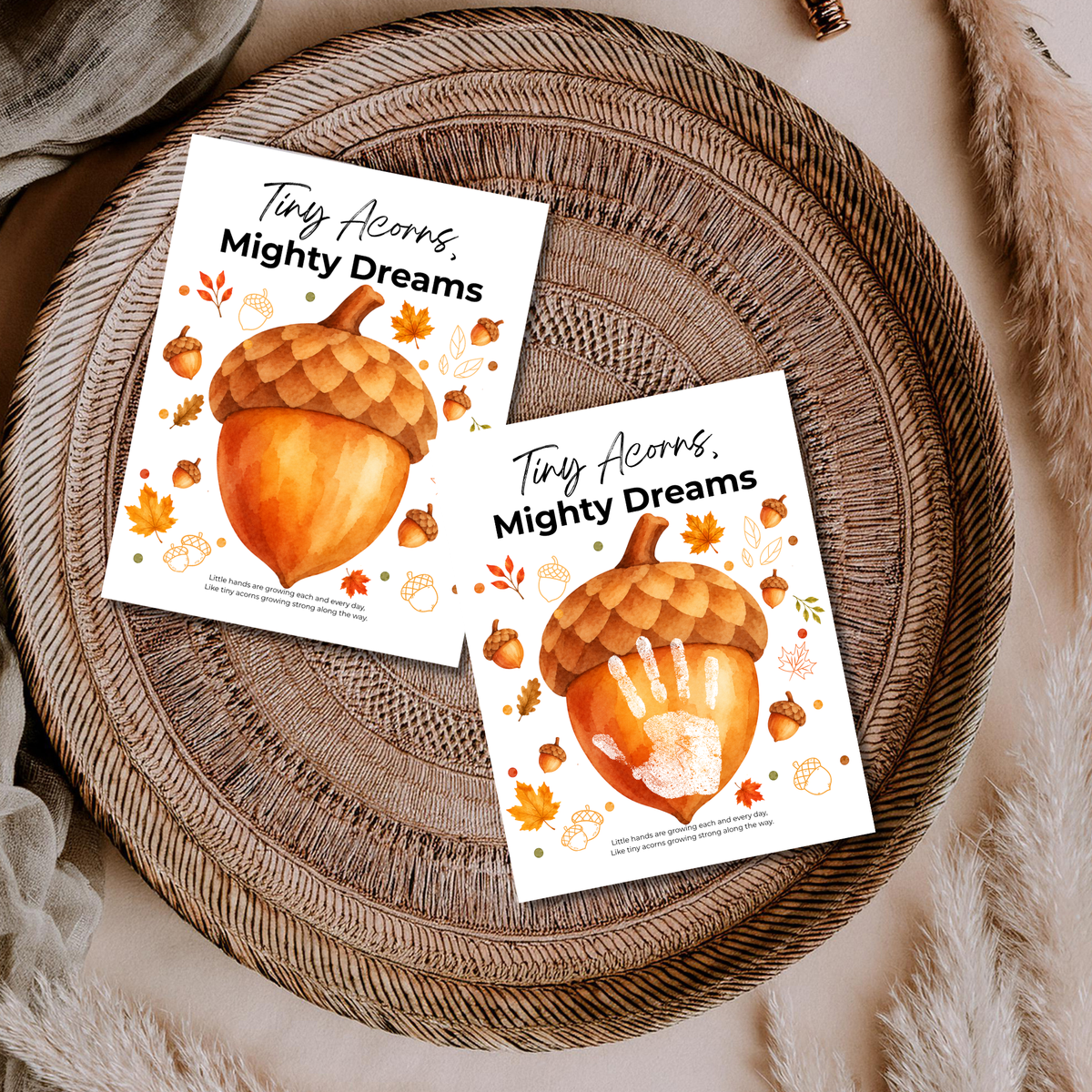 Fall Acorn Handprint Craft for Kids | Tiny Acorns Mighty Dreams Preschool Autumn Activity & Keepsake