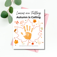 Leaves Are Falling, Autumn Is Calling Handprint Craft | Fall Handprint Printable | Preschool Autumn Keepsake | Kindergarten Fall Activity