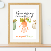 You Are My Favorite Pumpkin in the Patch Handprint Craft Printable, Pumpkin Handprint Keepsake, Baby's First Fall, Preschool Autumn Activity