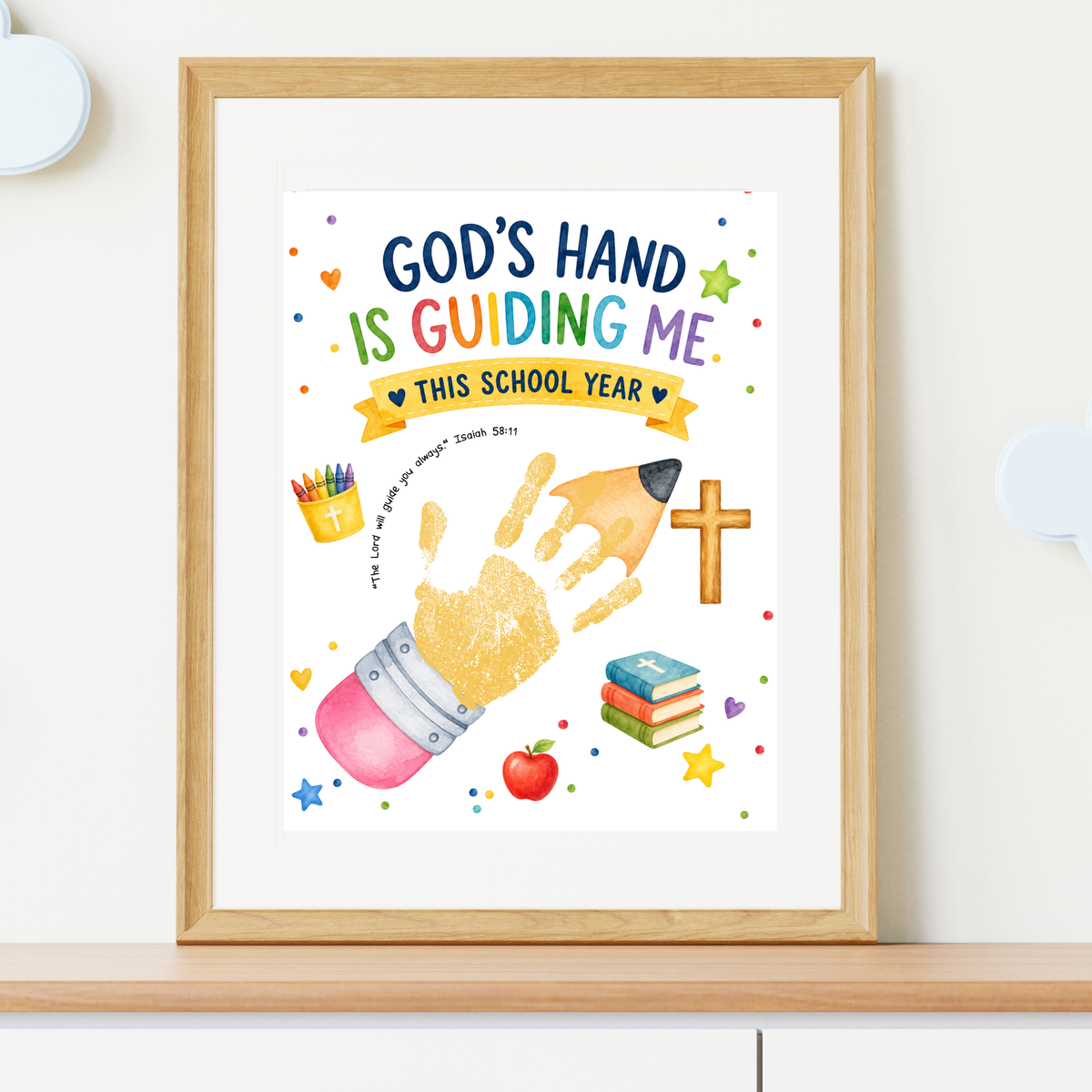 God's Hand Is Guiding Me This School Year Handprint Craft Printable | Christian First Day of School Keepsake