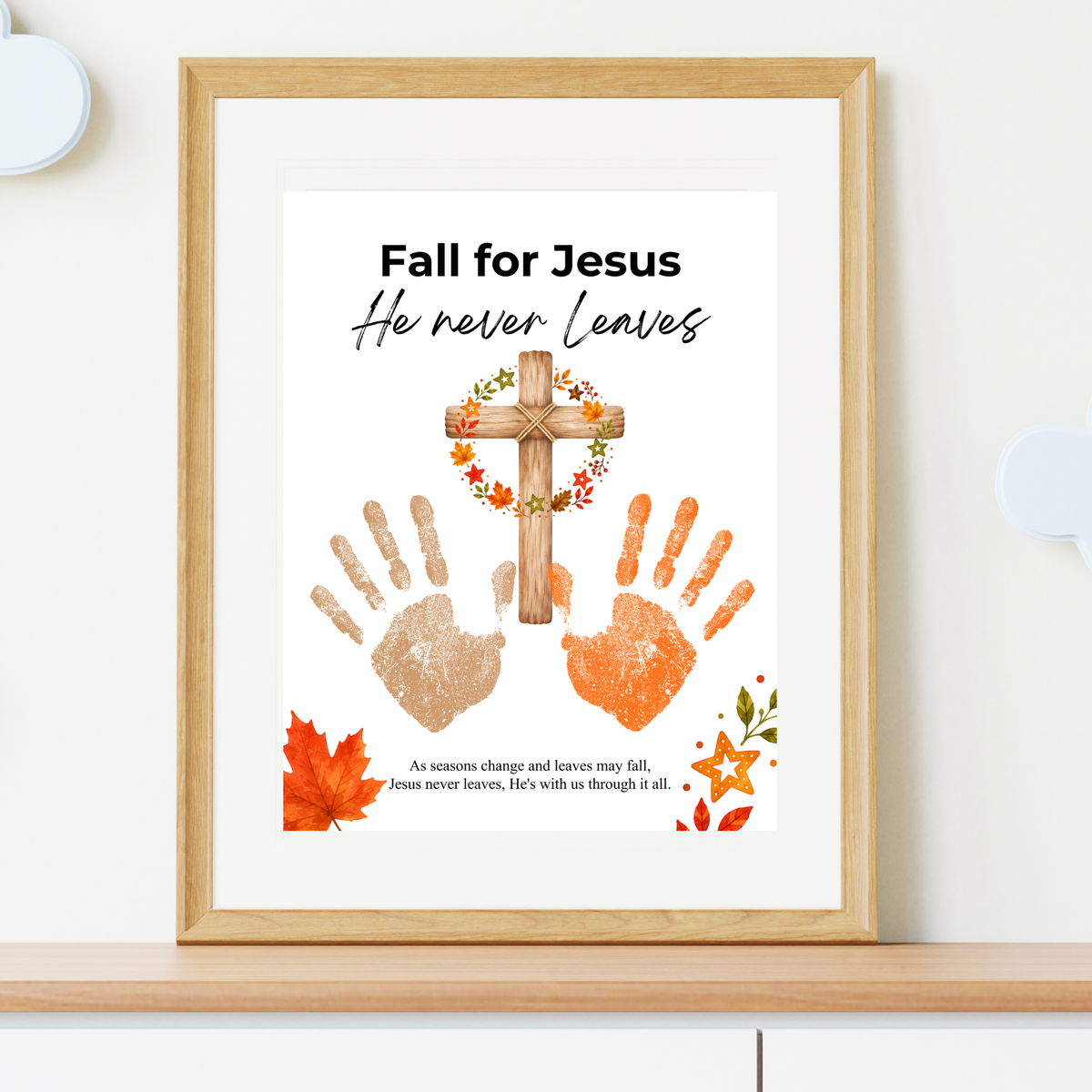 Fall for Jesus Cross Handprint Craft | Christian Fall Printable | Autumn Keepsake for Kids