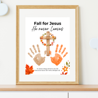 Fall for Jesus Cross Handprint Craft | Christian Fall Printable | Autumn Keepsake for Kids