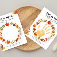 Fall Is Here, Full of Cheer Handprint Craft | Fall Wreath Keepsake | Autumn Printable for Kids