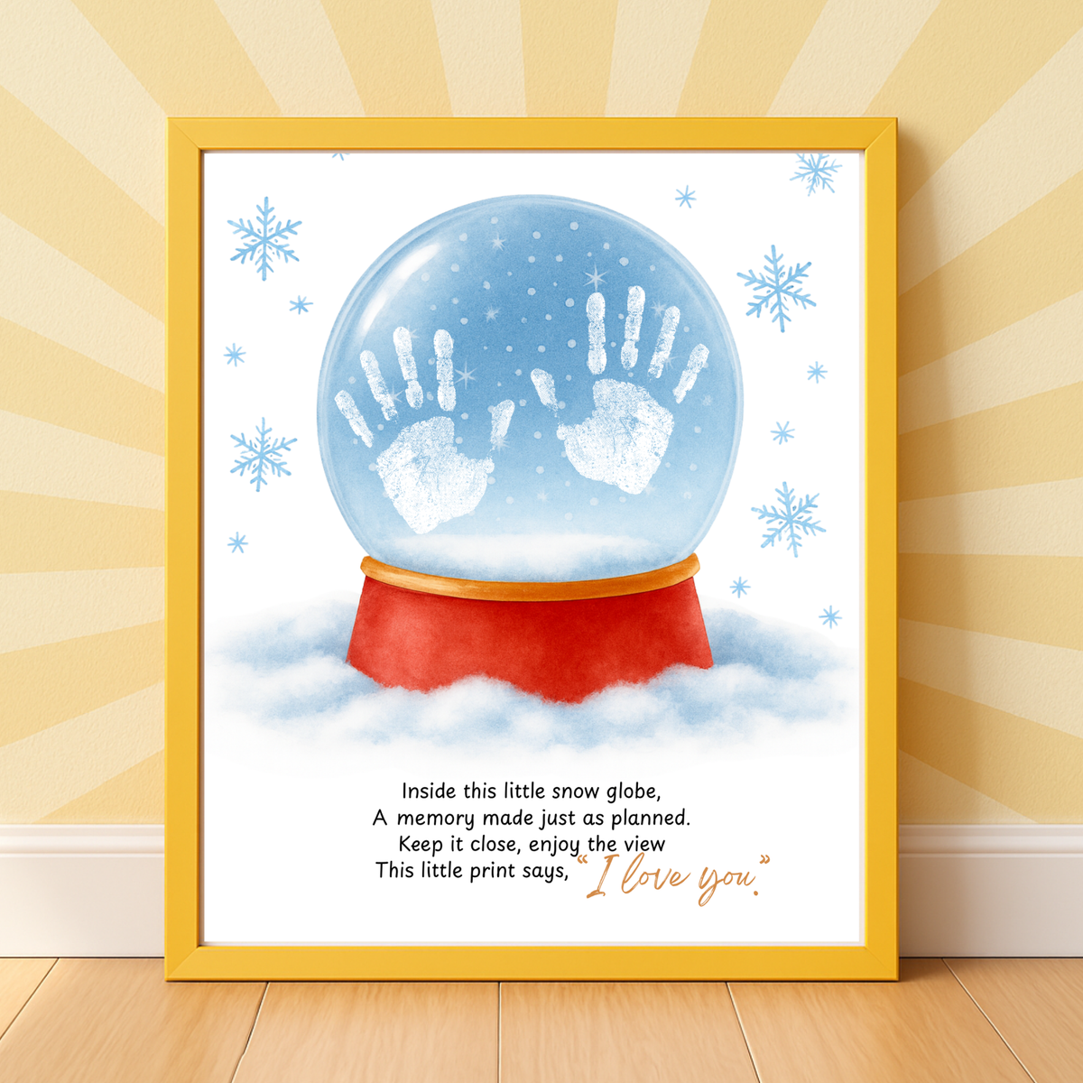 Snow Globe Handprint & Footprint Craft | Winter Keepsake Printable | Preschool Handprint Activity | Baby Footprint Memory Craft