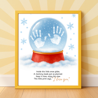 Snow Globe Handprint & Footprint Craft | Winter Keepsake Printable | Preschool Handprint Activity | Baby Footprint Memory Craft