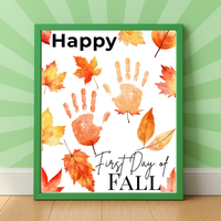 Happy First Day of Fall Handprint Craft | Autumn Keepsake Printable | Preschool Fall Handprint Activity | Classroom & Homeschool Fall Craft