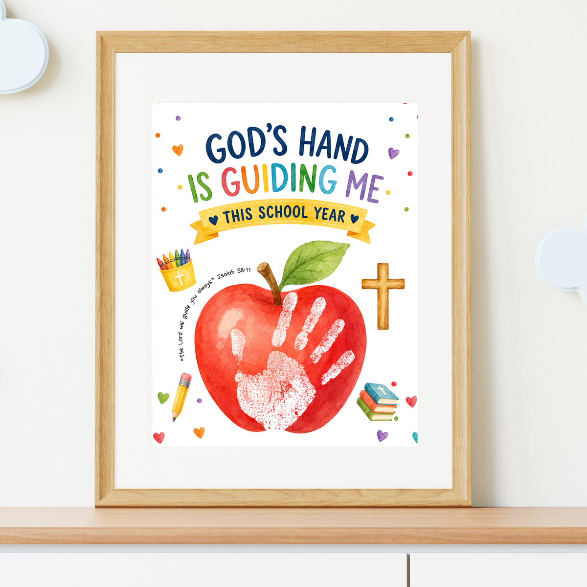 God's Hand Is Guiding Me This School Year Handprint Craft Printable | Christian First Day of School Keepsake