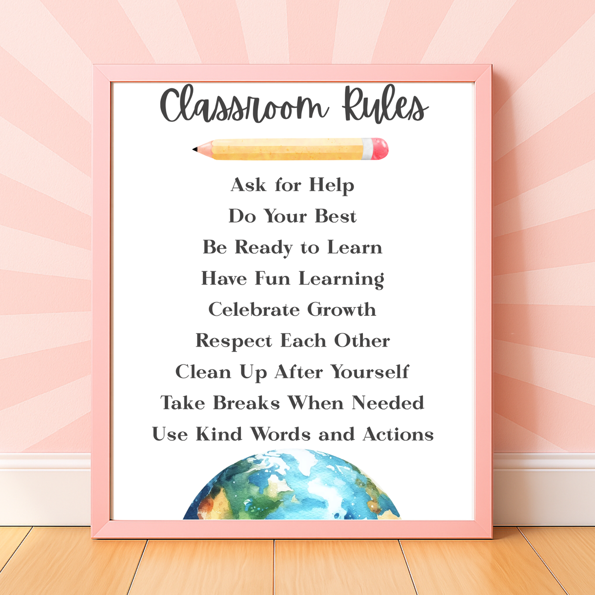 Classroom Rules Printable Poster Set | Preschool Classroom Decor | Classroom Rules Wall Art | Teacher Classroom Poster | Homeschool Classroom Decor