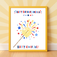 4th of July Handprint Craft for Kids | Patriotic Preschool & Kindergarten Activity | Happy Birthday America Printable