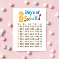 100 Days of School Printable Activities | 100 Chart & Color by Number Classroom Worksheets for Kids