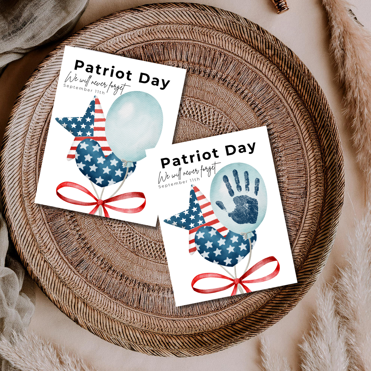 Patriot Day Balloons Handprint Craft for Kids | September 11th Preschool 9/11 Remembrance Activity & Keepsake