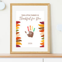 This Little Turkey Is Thankful for You Handprint Craft Printable, Thanksgiving Turkey Keepsake, Fall Handprint Activity for Kids, Preschool Kindergarten PDF