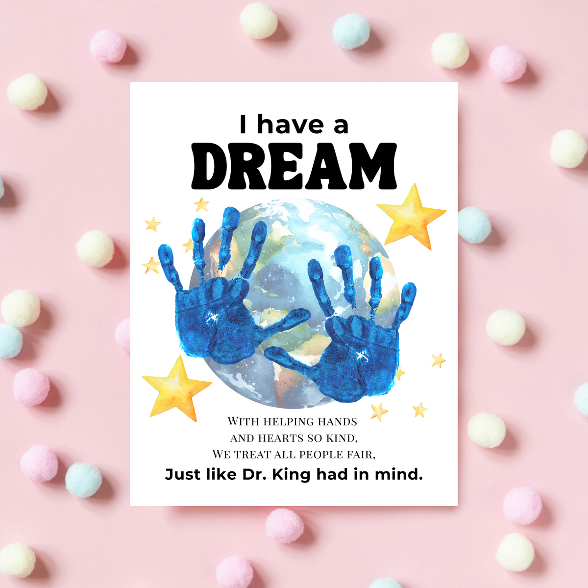 Martin Luther King Jr. I Have a Dream Handprint Craft | MLK Day Kindness & Diversity Activity for Kids