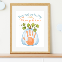 Blue Pumpkin Handprint Craft Printable | Wonderfully Made Pumpkin Keepsake | Fall Handprint Activity for Kids | Preschool Autumn Craft | Digital Download